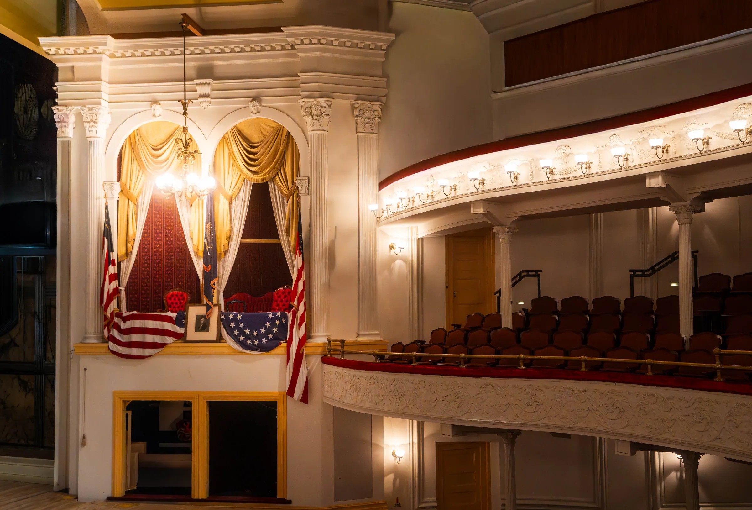 The Presidential Box and the dress circle at Ford's Theatre